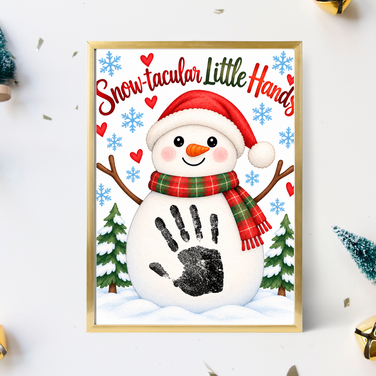 Snowman Handprint Craft | Snow-tacular Little Hands Christmas Printable for Kids