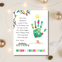 Christmas Tree Poem Handprint Craft Printable | Christmas Lights Handprint Keepsake | Preschool Christmas Activity | Kids Holiday Craft