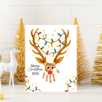 Merry Christmas Reindeer 2026 Handprint Craft Printable | Reindeer Keepsake | Christmas Handprint Activity | Preschool Christmas Craft | Kids Holiday Art