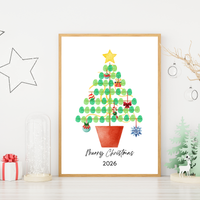 Christmas Fingerprint Tree Craft Printable | Christmas Tree Fingerprint Keepsake | Preschool Christmas Activity | Holiday Finger Painting Craft