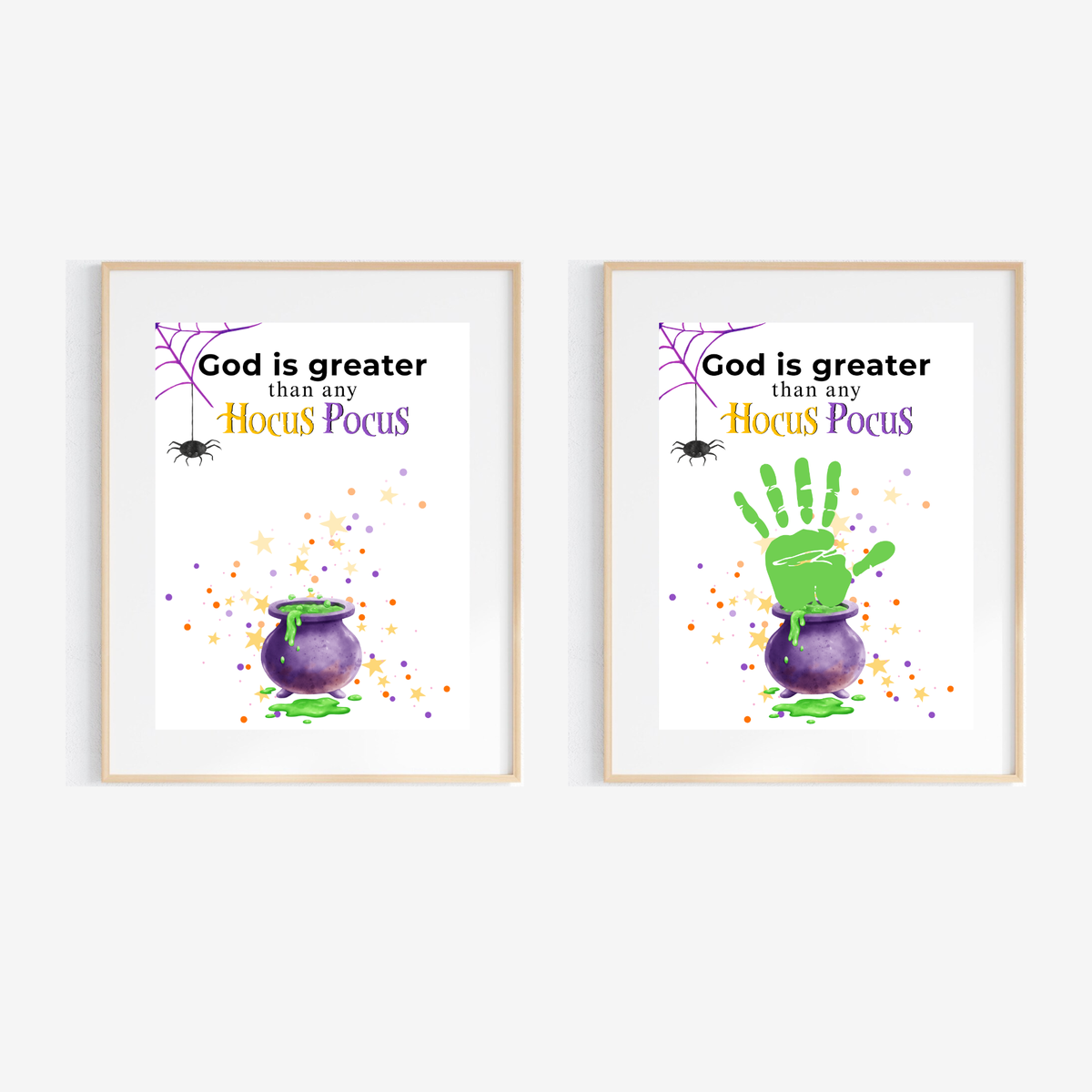 God Is Greater Than Any Hocus Pocus Halloween Handprint Craft | Christian Halloween Printable | Faith-Based Preschool Keepsake | Church Activity