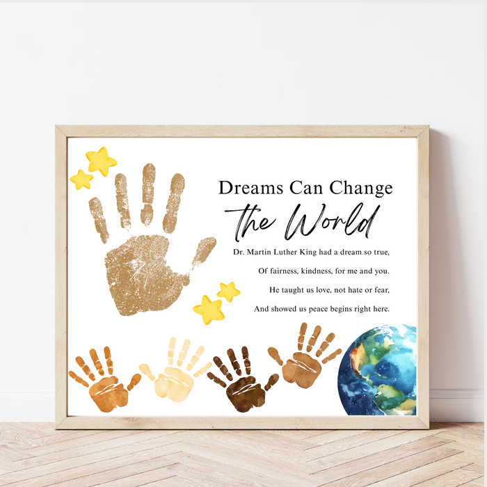 Martin Luther King Jr. Handprint Craft for Kids | MLK Day Diversity & Kindness Printable Activity