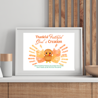 Thankful Faithful God's Creation Handprint Turkey Craft Printable | Christian Thanksgiving Handprint Activity | Preschool Fall Keepsake PDF
