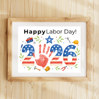Happy Labor Day 2026 Handprint Craft | Printable Labor Day Keepsake for Preschool & Kindergarten