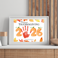 Happy Thanksgiving 2026 Handprint Craft Printable, Thanksgiving Keepsake Activity, Fall Handprint Craft for Preschool Kindergarten PDF