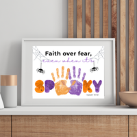 Christian Halloween Handprint Craft Printable | Faith Over Fear Kids Craft | Isaiah 41:10 Bible Activity | Sunday School Halloween Keepsake