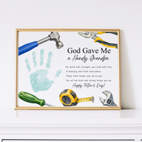 Christian Father's Day Handprint Craft Printable | God Gave Me a Handy Grandpa Grampy Papaw | Faith-Based Grandpa Gift from Kids | Grandfather Keepsake