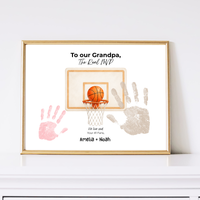 Basketball Handprint Craft for Grandpa, To Our Grandpa The Real MVP Printable, Father’s Day Gift from Grandkids, Sports Grandpa Keepsake