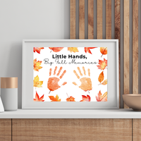 Fall Handprint Craft Printable | Little Hands Big Fall Memories | Autumn Keepsake Activity for Preschool & Kindergarten