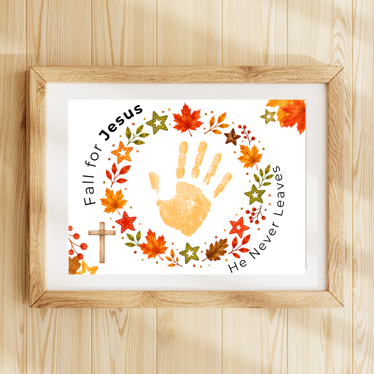 Fall for Jesus Handprint Wreath Craft | Christian Fall Printable | Preschool Autumn Keepsake