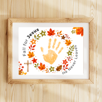Fall for Jesus Handprint Wreath Craft | Christian Fall Printable | Preschool Autumn Keepsake