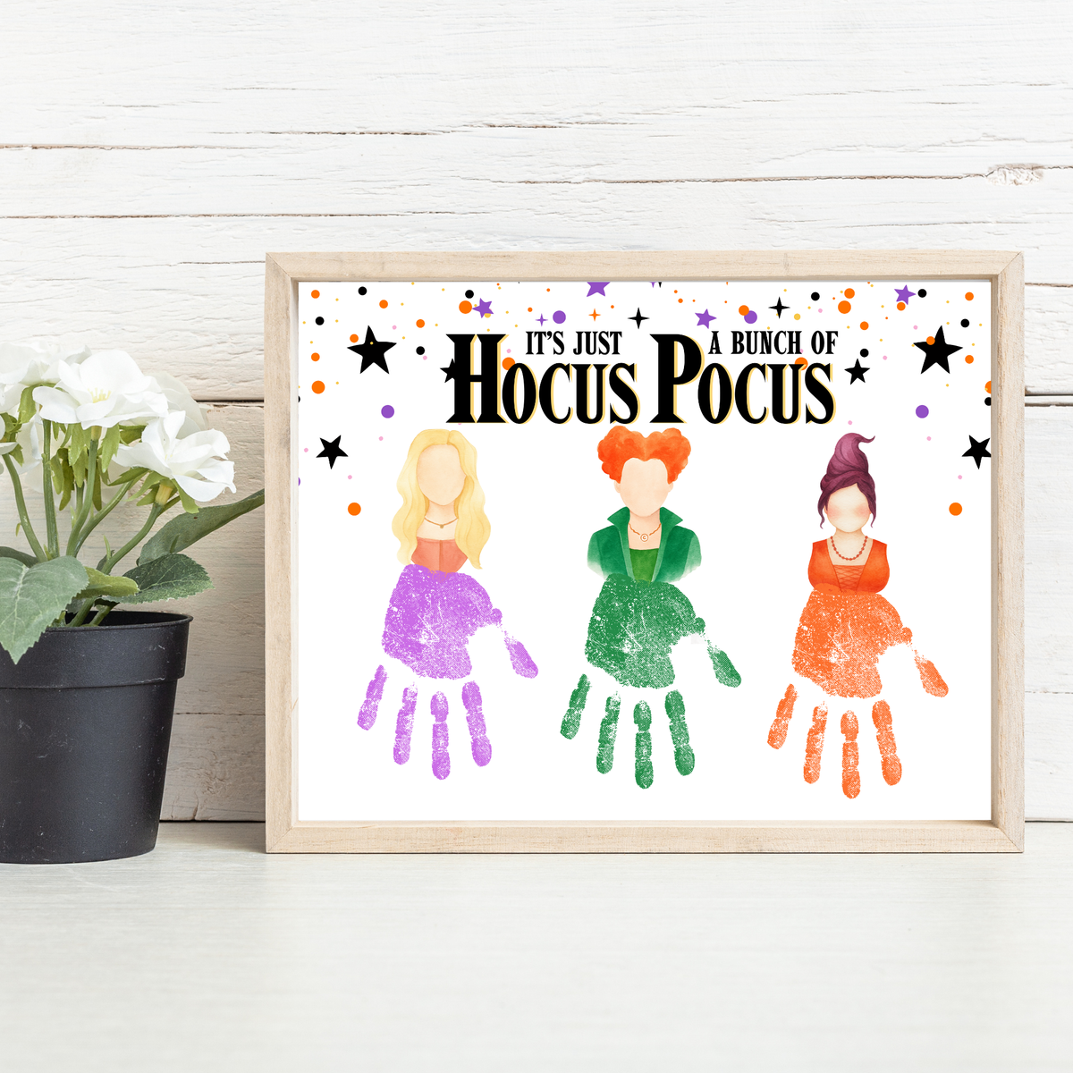 It's Just a Bunch of Hocus Pocus Handprint Craft Printable | Halloween Witch Handprint Keepsake | Preschool Halloween Activity | Daycare & Classroom Craft