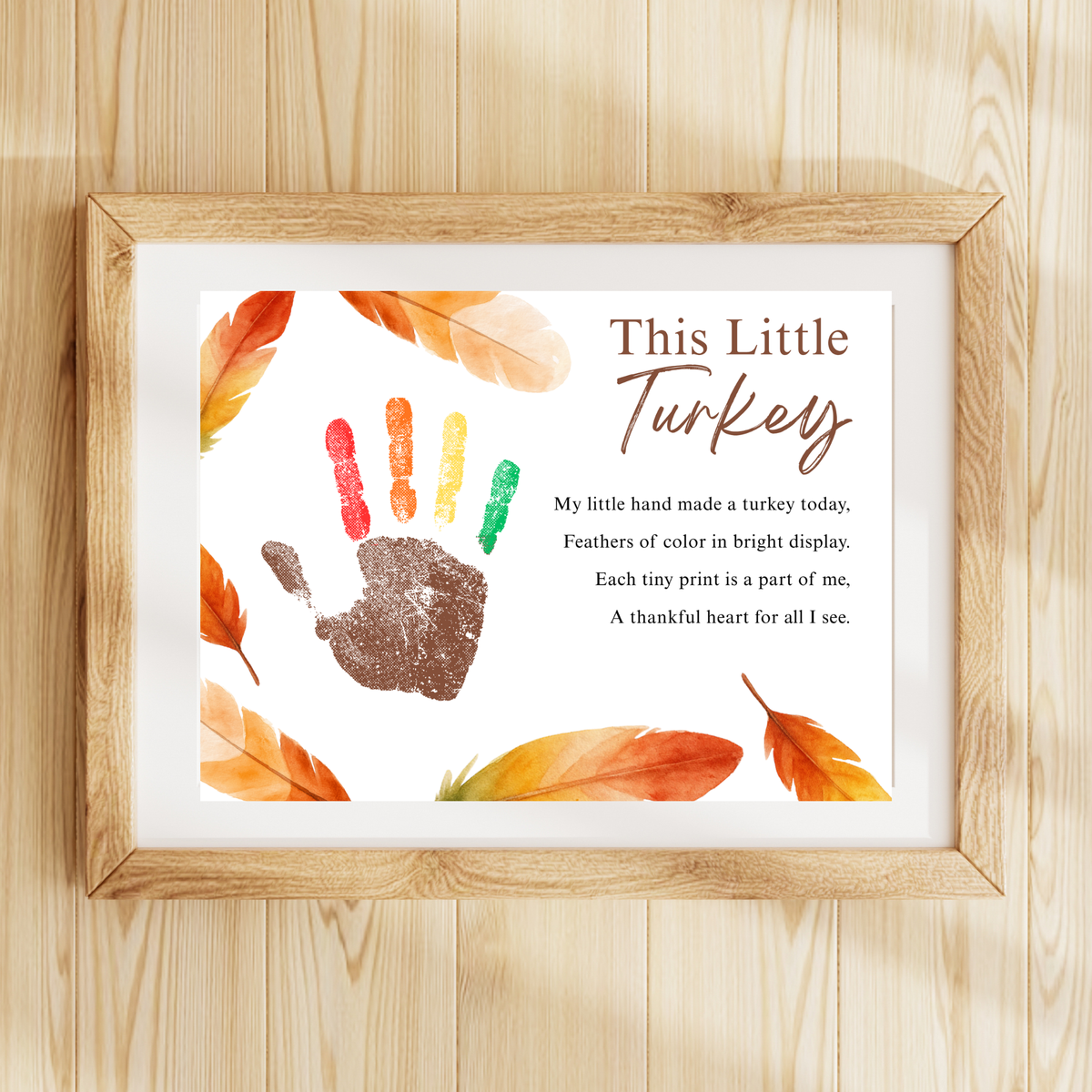 This Little Turkey Poem Handprint Craft | Thanksgiving Turkey Keepsake Printable