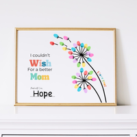 Mother’s Day Fingerprint Craft Printable | I Couldn’t Wish for a Better Mom | Dandelion Keepsake Gift from Kids | Preschool DIY Printable
