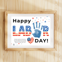 Happy Labor Day Handprint Craft Printable | Preschool Labor Day Keepsake | Community Helpers Activity | Daycare Classroom Craft