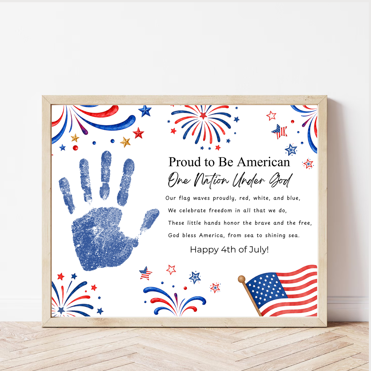 Christian 4th of July Handprint Craft for Kids | One Nation Under God Patriotic Preschool & Kindergarten Activity