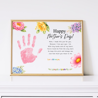 Mother’s Day Handprint Craft Printable | Happy Mother’s Day Keepsake Gift from Kids | Preschool DIY Handprint Art | Floral Mom Gift PDF