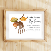 Little Acorn, Big Dreams Handprint Craft | Fall Preschool Keepsake | Acorn Handprint Printable | Autumn Classroom Activity