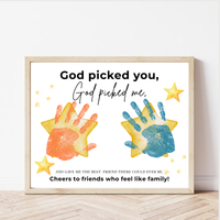 Christian Friendship Handprint Craft for Kids | God Picked You Best Friend Faith-Based Keepsake
