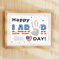 Christian Happy Labor Day Handprint Craft Printable | Faith Based Labor Day Activity | Preschool Sunday School Keepsake