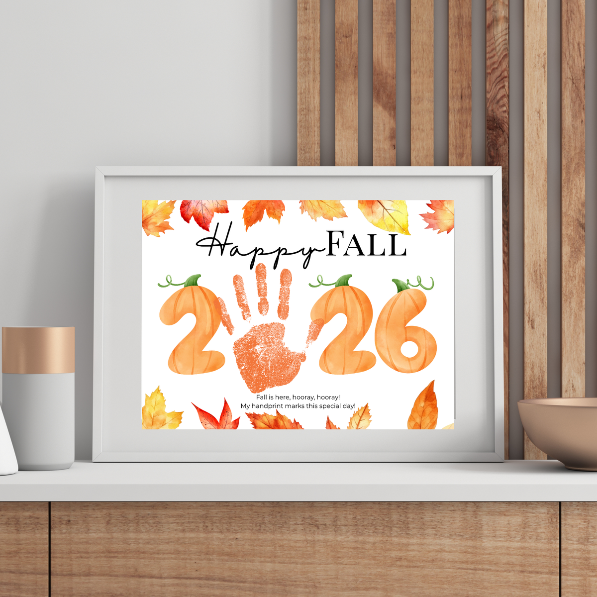 First Day of Fall Handprint Craft Printable 2026, Baby's First Fall Keepsake, Preschool Autumn Activity, Pumpkin Number Craft, Fall Classroom Decor