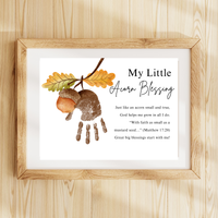 My Little Acorn Blessing Handprint Craft Printable | Christian Fall Keepsake | Preschool Acorn Handprint Activity