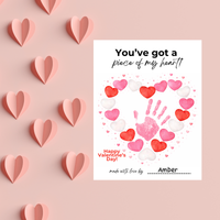 Valentine’s Day Handprint Craft Printable | “You’ve Got a Piece of My Heart” Keepsake Art | Candy Heart PDF