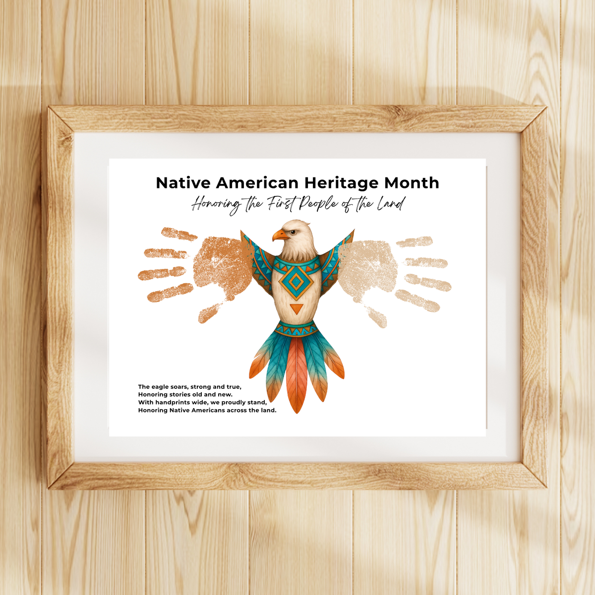 Native American Heritage Month Handprint Craft | Eagle Keepsake Printable