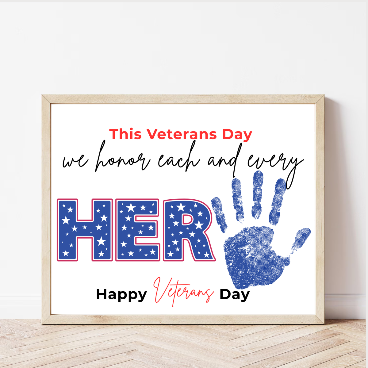 Veterans Day Handprint Craft for Kids | We Honor Each and Every Hero Patriotic Classroom Activity