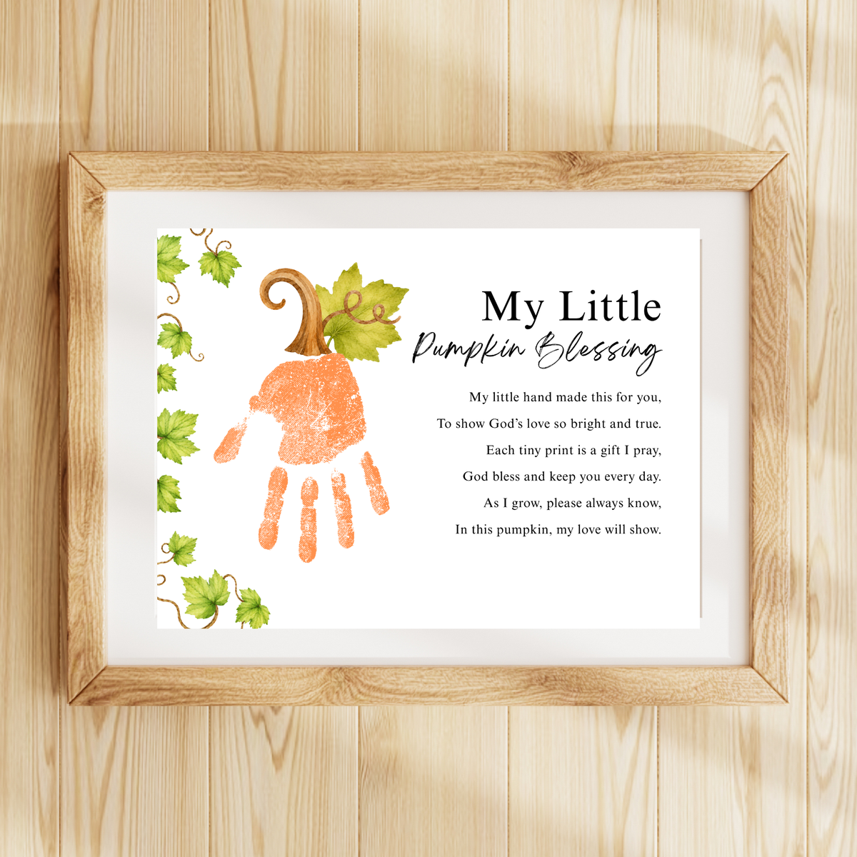 My Little Pumpkin Blessing Handprint Craft Printable | Christian Fall Keepsake | Preschool Pumpkin Handprint Activity