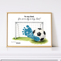 Soccer Father’s Day Footprint Craft Printable, To My Dad You Score Big in My Heart, Soccer Keepsake Gift from Kids, Sports Dad Father’s Day Craft