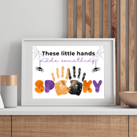 Halloween Handprint Craft Printable | These Little Hands Made Something Spooky | Halloween Keepsake for Kids | Preschool & Daycare Craft