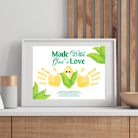 Christian Corn Handprint Craft Printable, Made With God's Love, Preschool Harvest Activity, Thanksgiving Craft, Fall Keepsake, Baby's First Fall