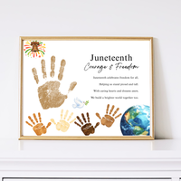 Juneteenth Courage & Freedom Handprint Craft Printable | Juneteenth Activity for Kids | Diversity & Inclusion Keepsake