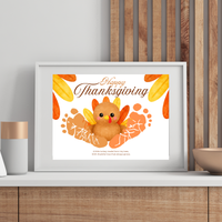 Happy Thanksgiving Turkey Footprint Craft | Thanksgiving Keepsake Printable | Preschool Fall Activity