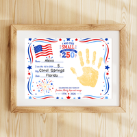 250 Years of Freedom Handprint Craft Printable, Happy Birthday America Keepsake, I Was This Small When America Turned 250, July 4th Activity