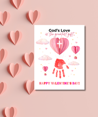 Valentine’s Day Handprint Craft Printable for Kids | Faith-Based Cross Keepsake | 1 John 4:19
