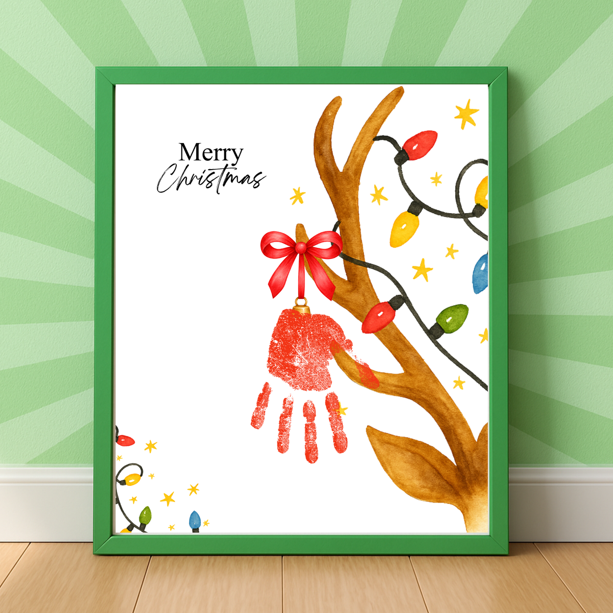 Christmas Reindeer Handprint Craft for Kids | Merry Christmas Ornament Keepsake | Preschool Holiday Activity