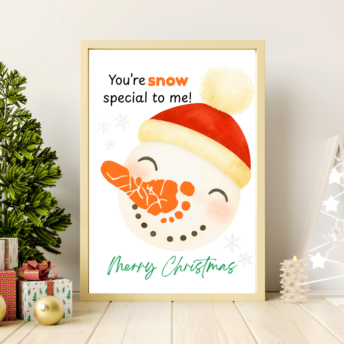 Snowman Footprint Craft Printable | You're Snow Special to Me | Christmas Footprint Keepsake | Preschool Holiday Activity
