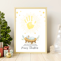 Baby Jesus Handprint Craft Printable | Christian Christmas Keepsake | Nativity Handprint Activity | Sunday School Christmas Craft