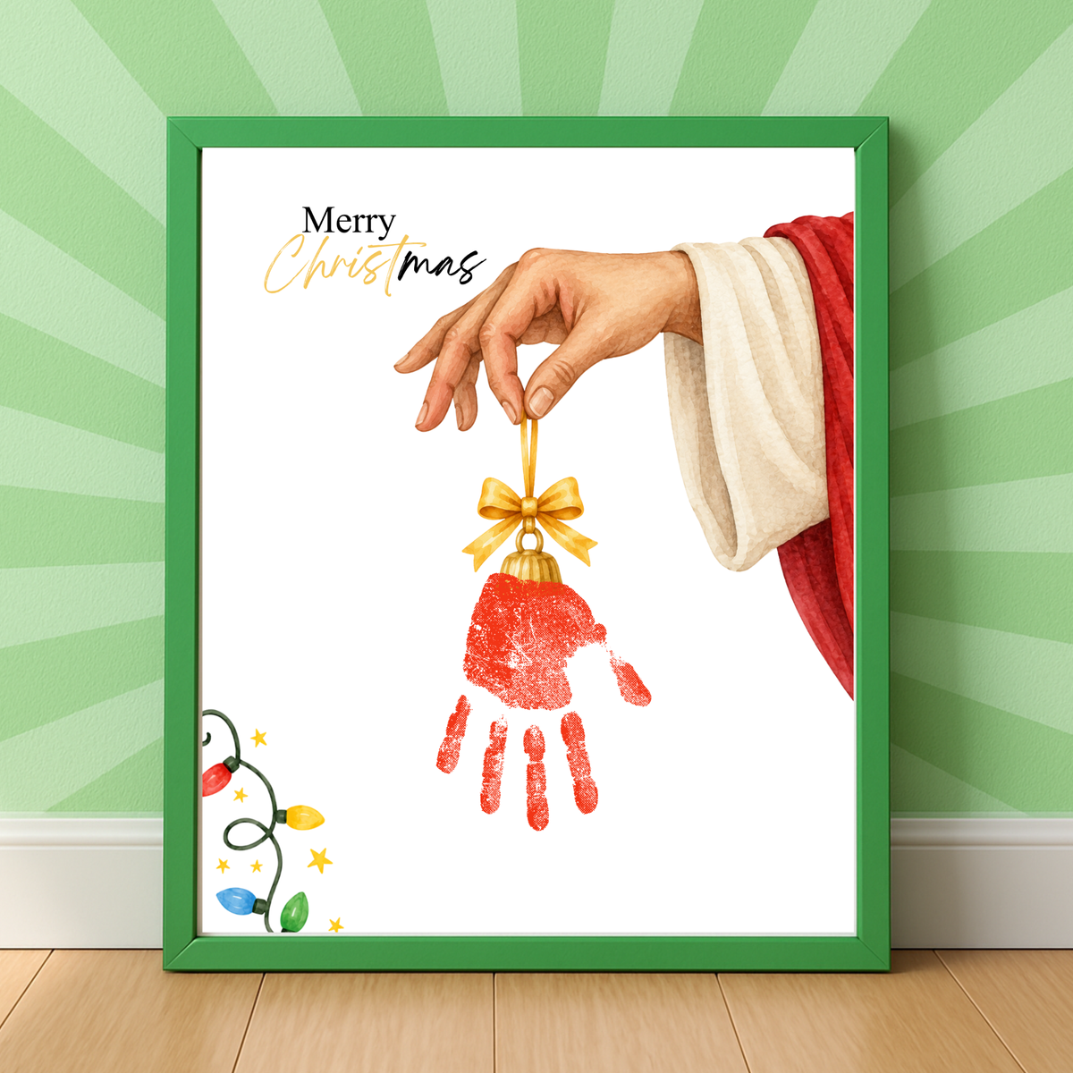 Jesus Christmas Handprint Craft for Kids | Christian Merry Christmas Keepsake | Faith-Based Preschool Activity