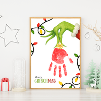 Grinchmas Handprint Ornament Craft Printable | Christmas Handprint Keepsake | Grinch Inspired Preschool Activity