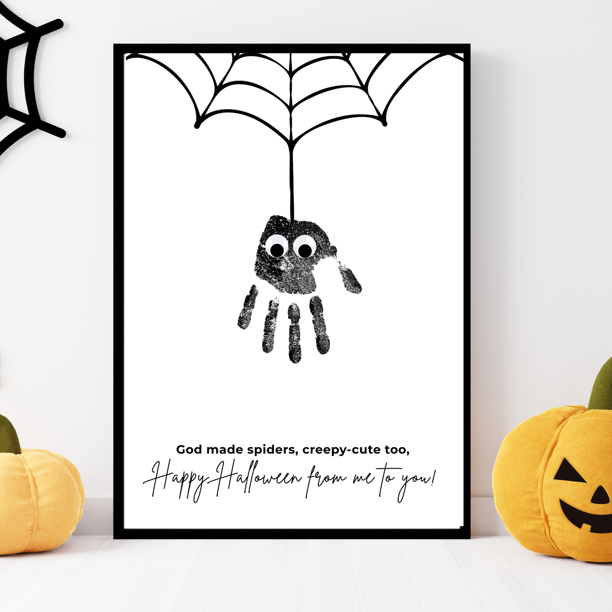 Christian Halloween Spider Handprint Craft Printable | Faith-Based Spider Keepsake Activity | Preschool Christian Halloween Craft | Sunday School Printable