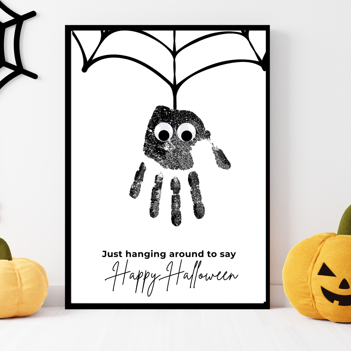 Happy Halloween Spider Handprint Craft Printable | Halloween Spider Keepsake Activity for Kids | Preschool Halloween Craft | Daycare & Classroom Printable