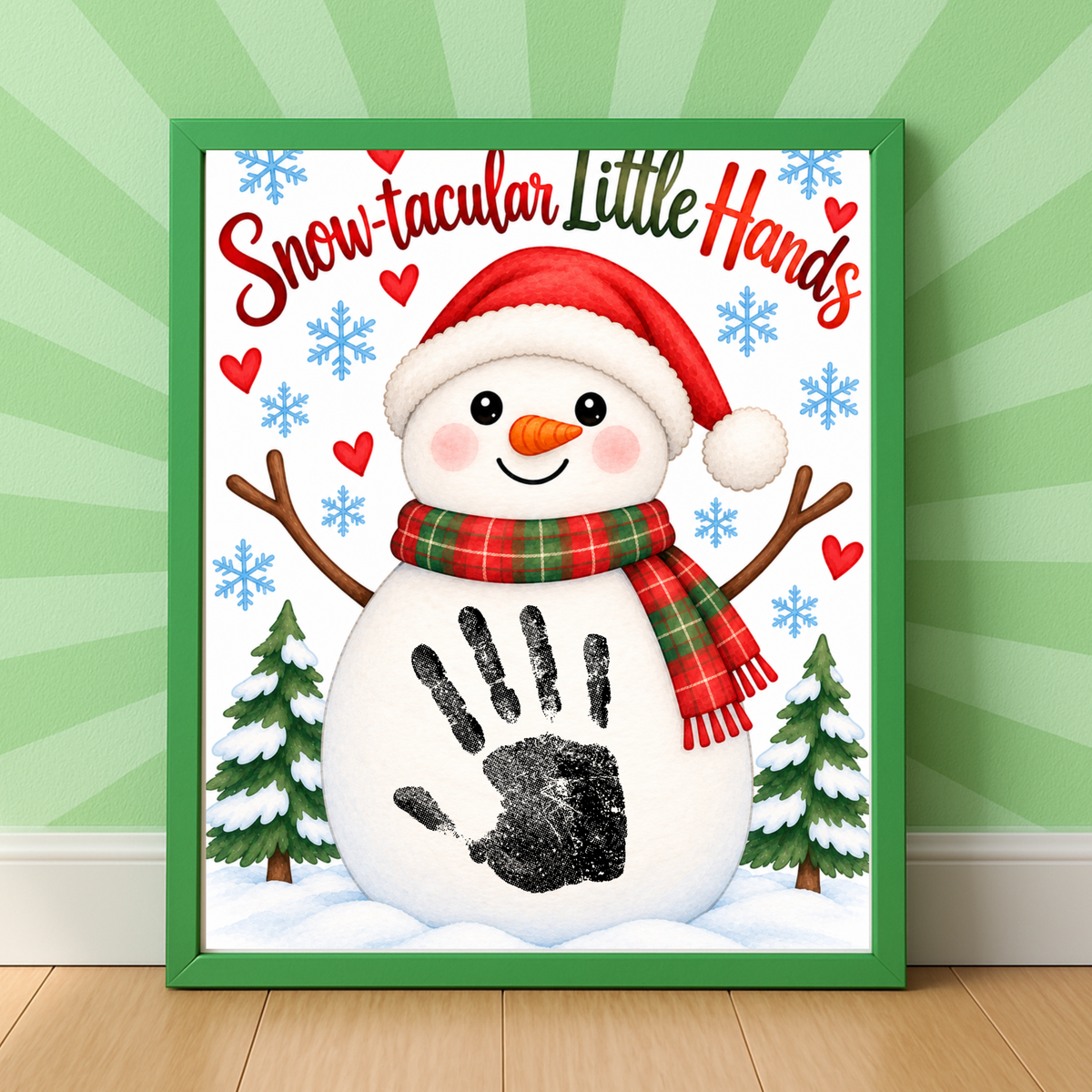Snowman Handprint Craft | Snow-tacular Little Hands Christmas Printable for Kids