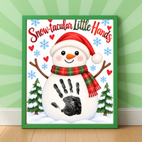 Snowman Handprint Craft | Snow-tacular Little Hands Christmas Printable for Kids