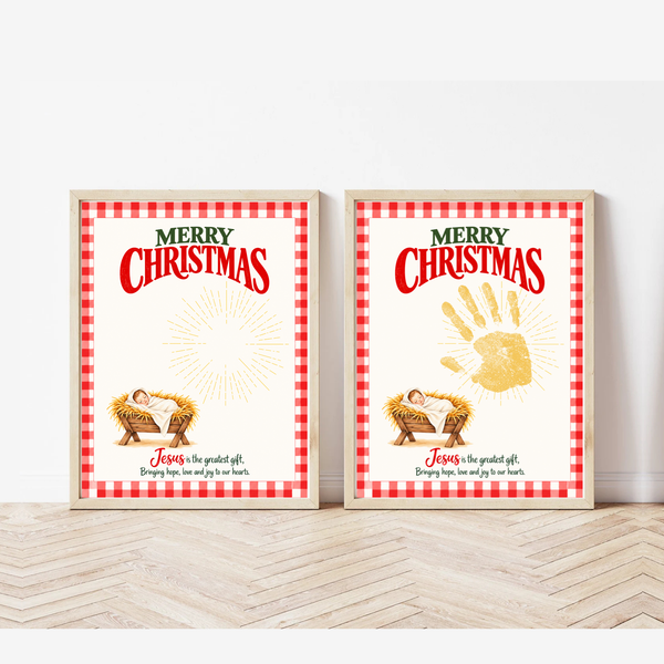 Jesus Is the Greatest Gift Christmas Handprint Craft | Christian Nativity Keepsake Printable for Kids