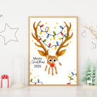 Merry Christmas Reindeer 2026 Handprint Craft Printable | Reindeer Keepsake | Christmas Handprint Activity | Preschool Christmas Craft | Kids Holiday Art