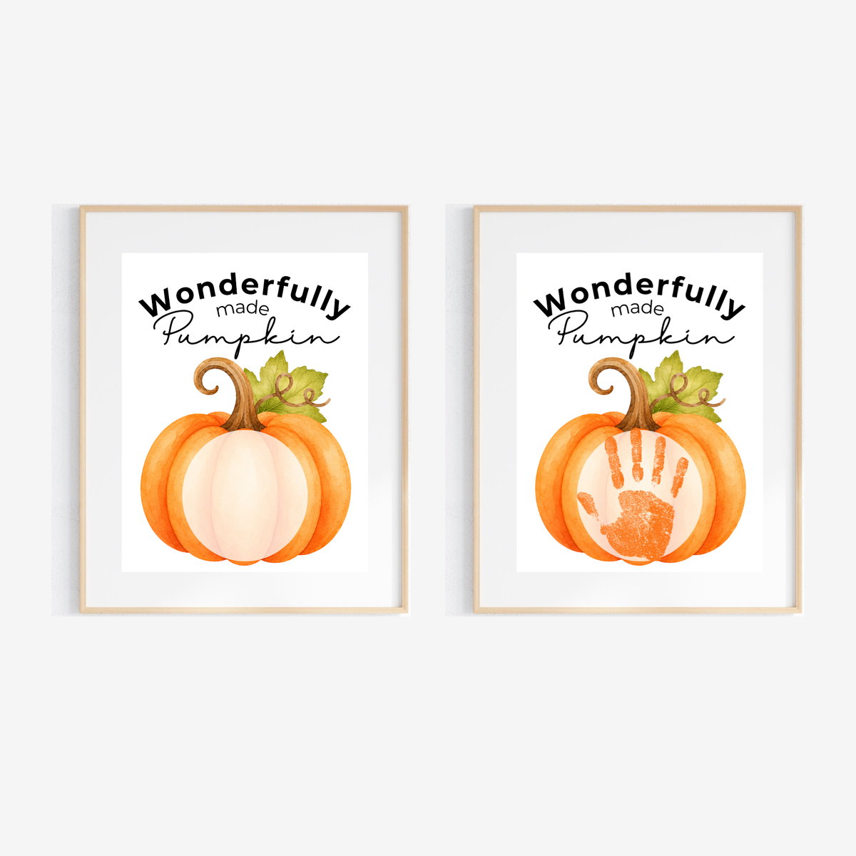 Christian Pumpkin Handprint Keepsake Printable | Wonderfully Made Fall Craft | Psalm 139:14 Preschool Pumpkin Activity
