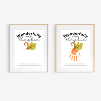 Wonderfully Made Handprint Pumpkin Craft Printable | Christian Fall Keepsake | Psalm 139:14 Preschool Autumn Activity
